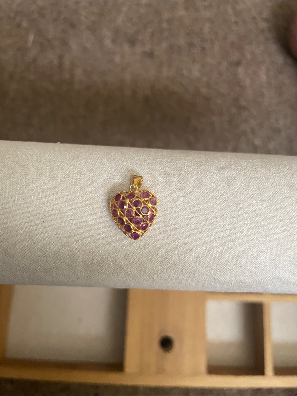 Ruby And 18k Yellow Gold Heart #54G